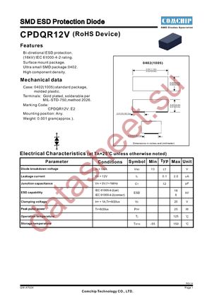 CPDQR12V datasheet  